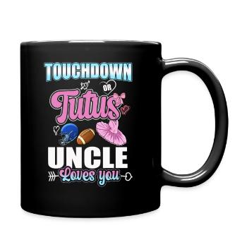 Touchdown or Tutu Uncle Loves You - Full Colour Mug - black - Right
