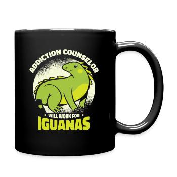 Leguan Eidechse Sucht Reptil Leguan Liebhaber - Tasse einfarbig - Schwarz - Rechts
