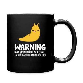 Warning May Spontaneously Start Talking About - Full Colour Mug - black - Right