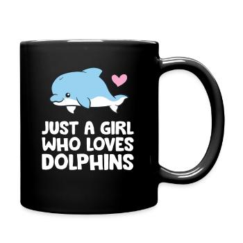 Just a Girl Who Loves Dolphins - Full Colour Mug - black - Right