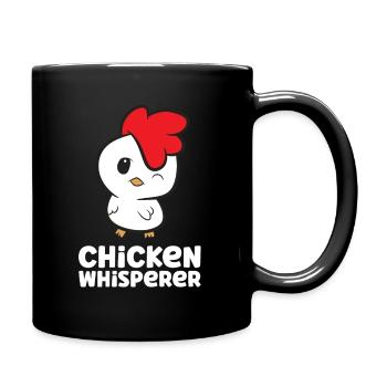 Huhn Tierhaltung Hahn Hühner Hühnerflüsterer - Tasse einfarbig - Schwarz - Rechts