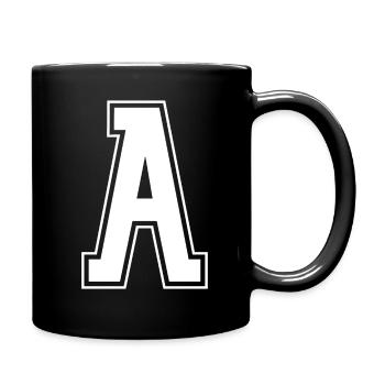 Buchstabe A Initiale Sport Cheerleading Monogram - Tasse einfarbig - Schwarz - Rechts