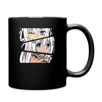 Un fan d’anime présente un cosplay de dessin animé japonais - Mug uni - noir - Droite