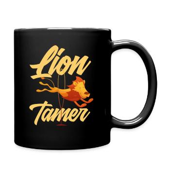 Zirkus Löwenbändiger Kindergeburtstag - Tasse einfarbig - Schwarz - Rechts