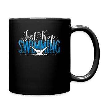 Schwimmer Präsent Wassersport Schwimmen Tauchen - Tasse einfarbig - Schwarz - Rechts