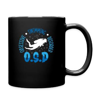 Schwimmer Präsent Wassersport Schwimmen Tauchen - Tasse einfarbig - Schwarz - Rechts