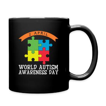 2 April World Autism Awareness Day - Full Colour Mug - black - Right