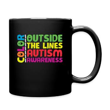 Color Outside The Lines Autism Awareness - Full Colour Mug - black - Right