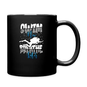 Schwimmer Präsent Wassersport Schwimmen Tauchen - Tasse einfarbig - Schwarz - Rechts