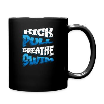 Schwimmer Präsent Wassersport Schwimmen Tauchen - Tasse einfarbig - Schwarz - Rechts