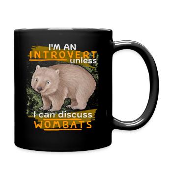 Wombat-Spruch lustiger Spruch Wombat-Liebe - Tasse einfarbig - Schwarz - Rechts