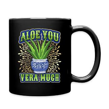 Valentine's Day, Love-Love Aloe Vera funny saying - Full Colour Mug - black - Right