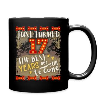 17. Geburtstag 17 Jahre alt Vintage-Design, Spruch - Tasse einfarbig - Schwarz - Rechts