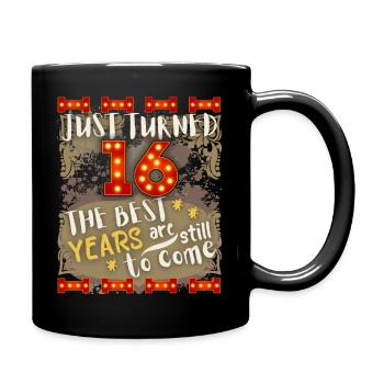 16ème anniversaire 16 ans vintage design, disant - Mug uni - noir - Droite