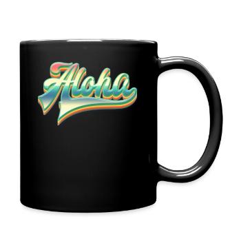 Aloha Vintage Retro Hawaii - Full Colour Mug - black - Right