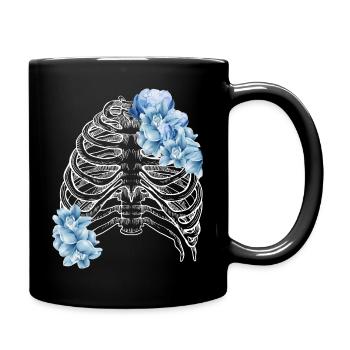 flower ribcage - Full Colour Mug - black - Right