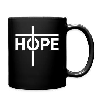 Hope in the Cross - Meine Hoffnung liegt im Kreuz - Tasse einfarbig - Schwarz - Rechts