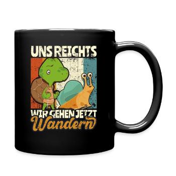 Wandern Spruch Wanderung - Tasse einfarbig - Schwarz - Rechts