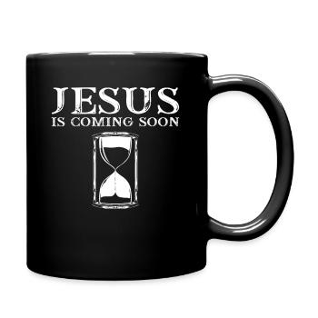 Jesus Is Coming Soon Countdown Christian Jesus - Full Colour Mug - black - Right