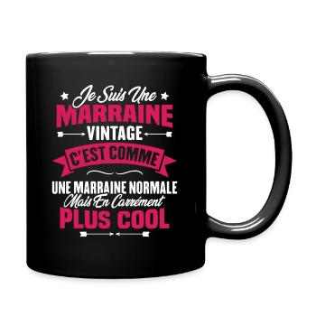 Je suis une marraine vintage - Mug uni - noir - Droite