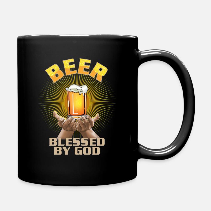 Bier - von Gott gesegnet - Tasse einfarbig - Schwarz