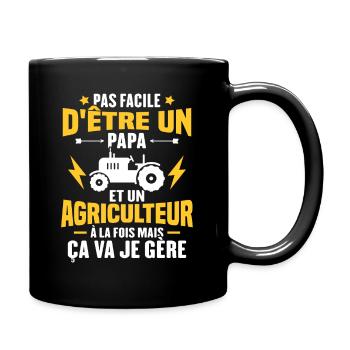 Pas facile d'être un Papa et un Agriculteur - Mug uni - noir - Droite