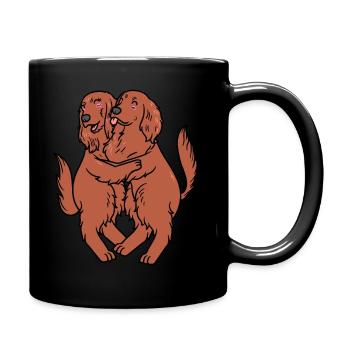 Irish Setter Hund Irischer Roter Setter Pärchen - Tasse einfarbig - Schwarz - Rechts