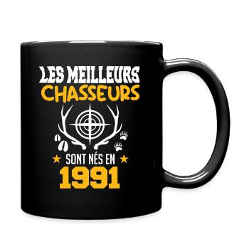 Chasseur | Anniversaire chasseur 1991 - Mug uni - noir - Droite