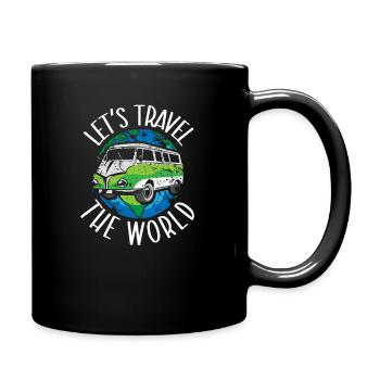 Abenteuer Reisen Präsent Reiseliebhaber - Tasse einfarbig - Schwarz - Rechts