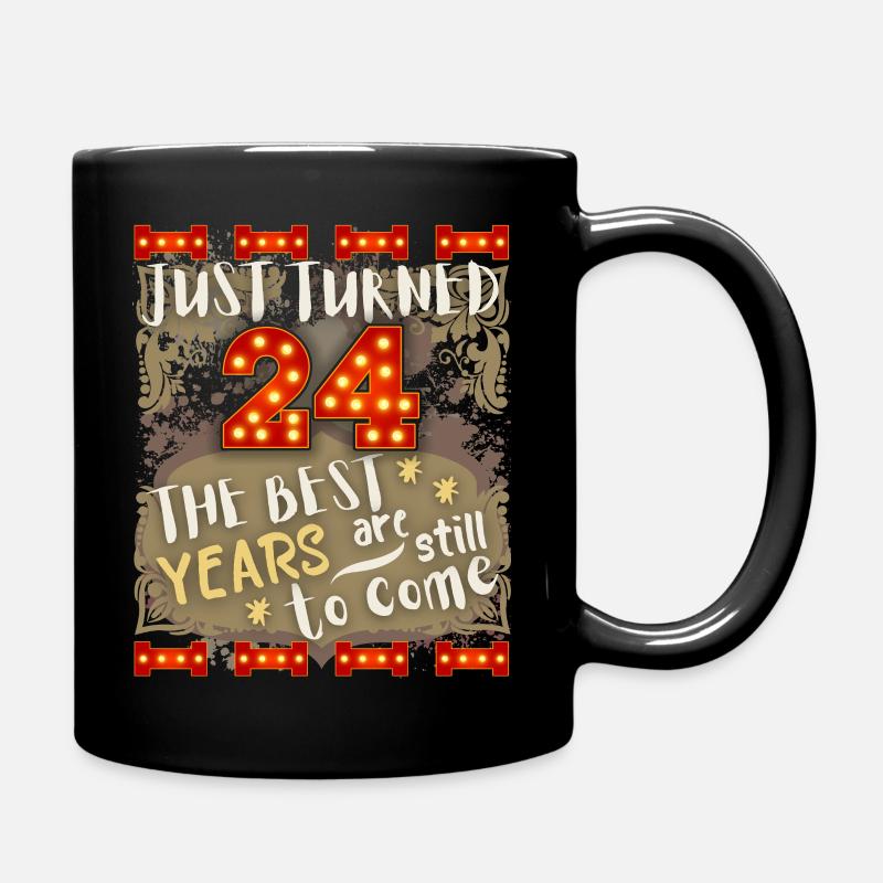 24. Geburtstag 24 Jahre alt Vintage-Design, Spruch - Tasse einfarbig - Schwarz