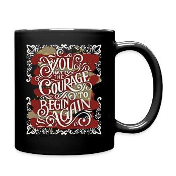 Motivational inspiration, saying vintage calligraphy - Full Colour Mug - black - Right