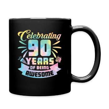 90th Birthday Idea Celebrating 90 Year Of Being - Tasse einfarbig - Schwarz - Rechts