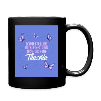 Schmetterling du kleines Ding - Tasse einfarbig - Schwarz - Rechts