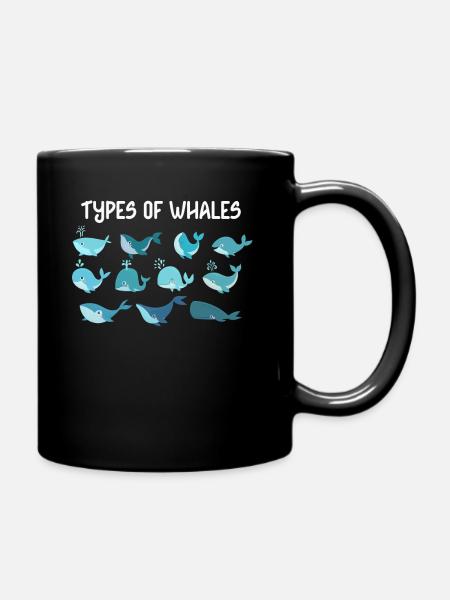 Types of Whales Whale Lovers Whales Species - Tasse einfarbig - Schwarz