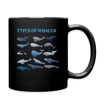 Types of Whales Whale Lovers Whales Species - Full Colour Mug - black - Right