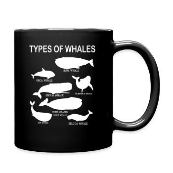 Types of Whales Whale Lovers Whales Species - Full Colour Mug - black - Right