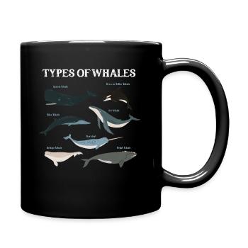 Types of Whales Whale Lovers Whales Species - Full Colour Mug - black - Right