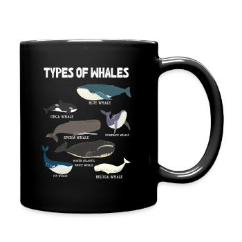 Types of Whales Whale Lovers Whales Species - Full Colour Mug - black - Right