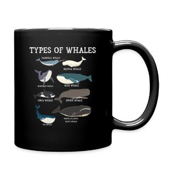Types of Whales Whale Lovers Whales Species - Full Colour Mug - black - Right