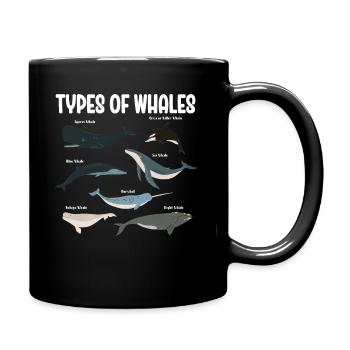 Types of Whales Whale Lovers Whales Species - Full Colour Mug - black - Right