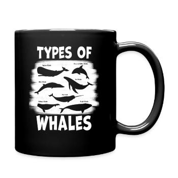 Types of Whales Whale Lovers Whales Species - Full Colour Mug - black - Right