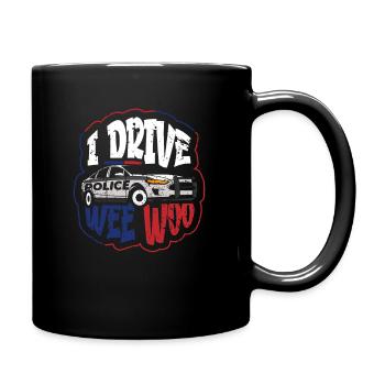 Policeman Present Police Law Enforcement Officer - Full Colour Mug - black - Right