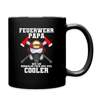 Feuerwehr Papa Wie Ein Normaler Papa Viel Cooler - Tasse einfarbig - Schwarz - Rechts