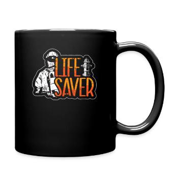 Fire Brigade Present Firefighter Papa Emergency Siren - Full Colour Mug - black - Right