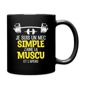 un mec simple LA MUSCU - Mug uni - noir - Droite