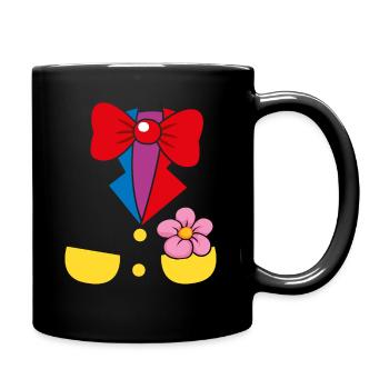 Zirkus Clown Kostüm Anzug - Tasse einfarbig - Schwarz - Rechts