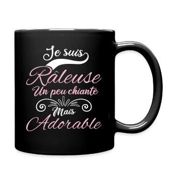 tee shirt humour femme râleuse - Mug uni - noir - Droite