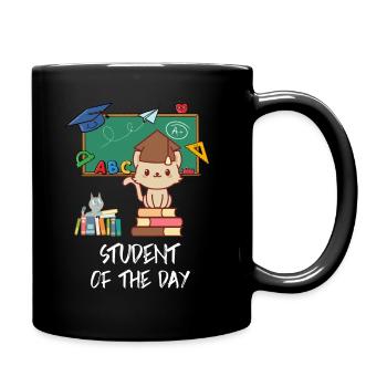 Chat étudiant du jour - Mug uni - noir - Droite