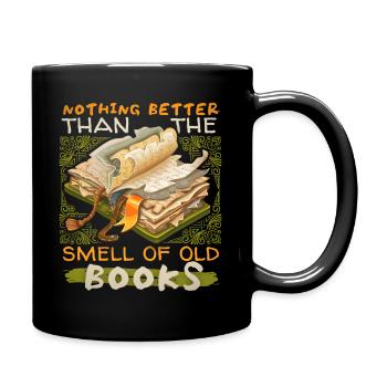 Bookworm, bookworm, old books funny saying - Full Colour Mug - black - Right