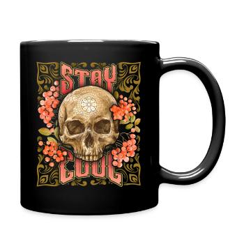 Crâne, Loganberries, drôle de dicton Stay-Cool - Mug uni - noir - Droite